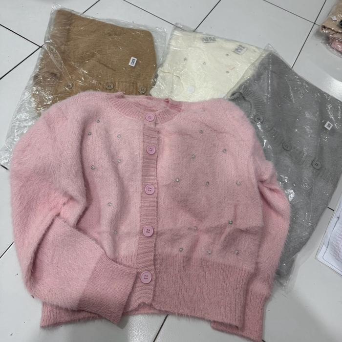 Gercep Cardigan Rajut Bulu Halus Mutiara Wanita 13478 - Atasan Rajut - Panjang, Knitwear Baju