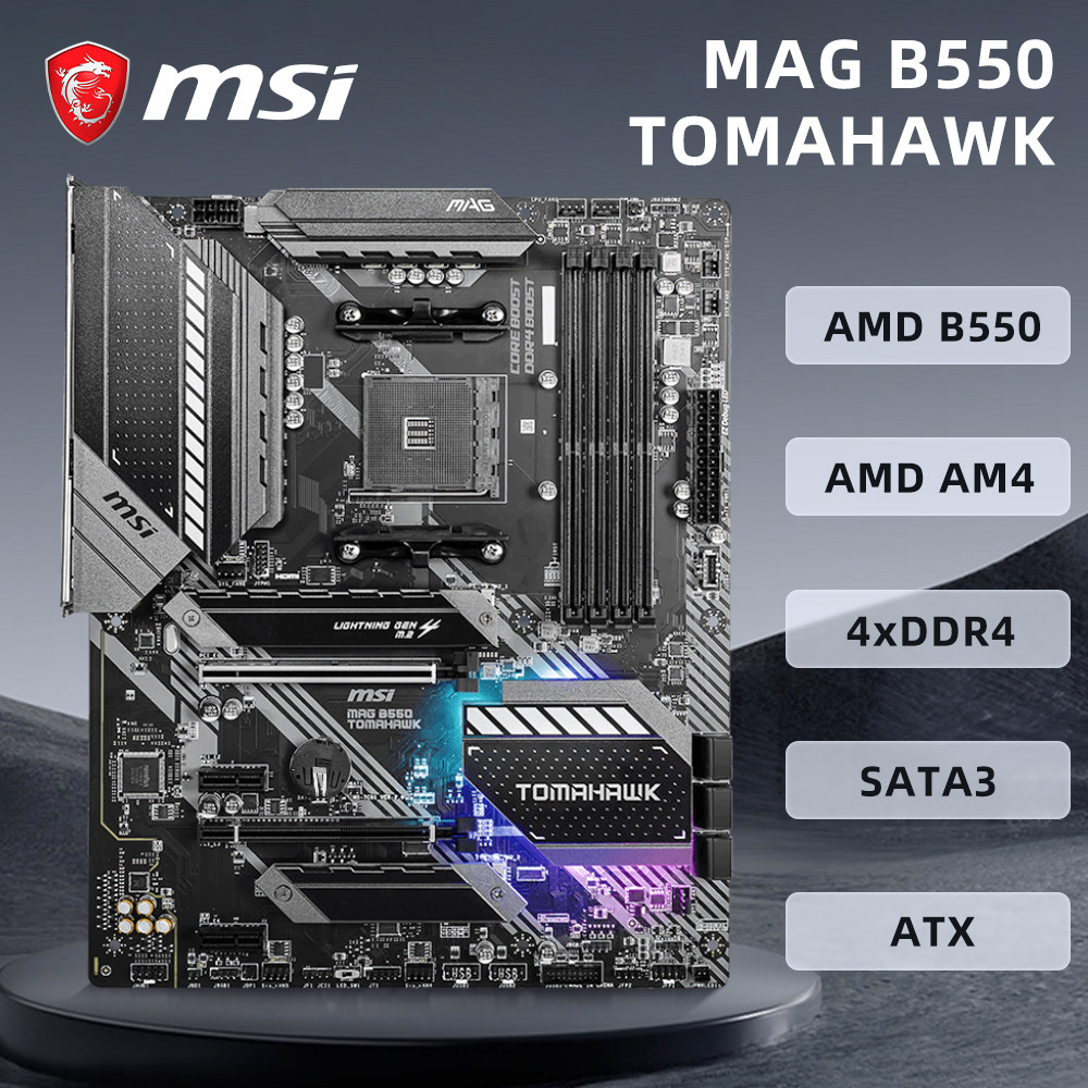 AM4 Motherboard MSI MAG B550 TOMAHAWK for Ryzen 7 5700x 5700x3d 5800x3d Motherboard AM4 for R5 5600 