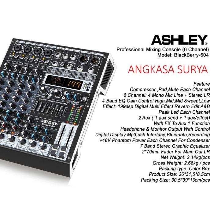 Promo MIXER ASHLEY BLACKBERRY604 ORIGINAL / MIXER AUDIO ASHLEY BLACKBERRY 604 / ASHLEY BLACK BERRY
