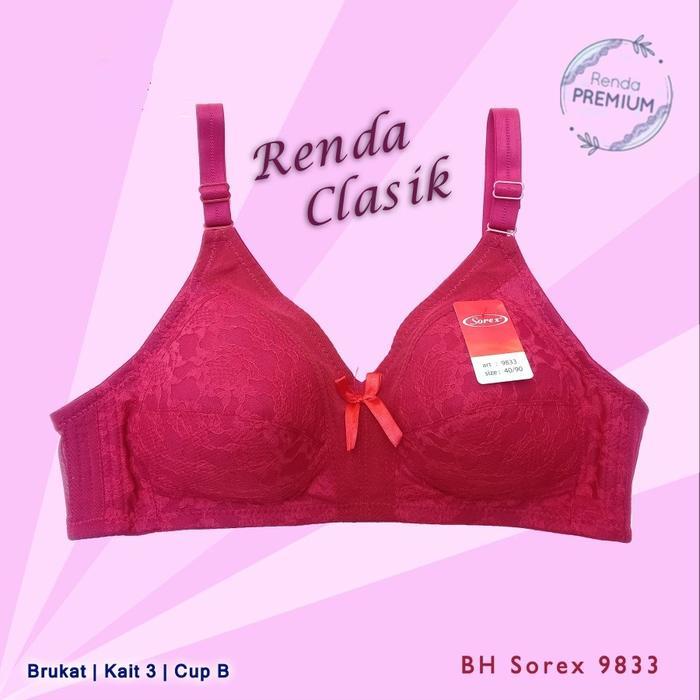 lalaVIdi- Sorex - Paket 1 Pcs Dan 3 Pcs Bra Tanpa Busa Brukat - Bh Art 9833 Tanpa Kawat