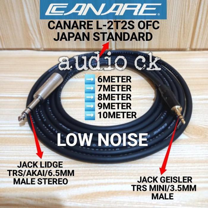 KABEL AUDIO CANARE JACK 3.5MM MALE STEREO TO JACK 6.5MM MALE STEREO 6METER-10METER