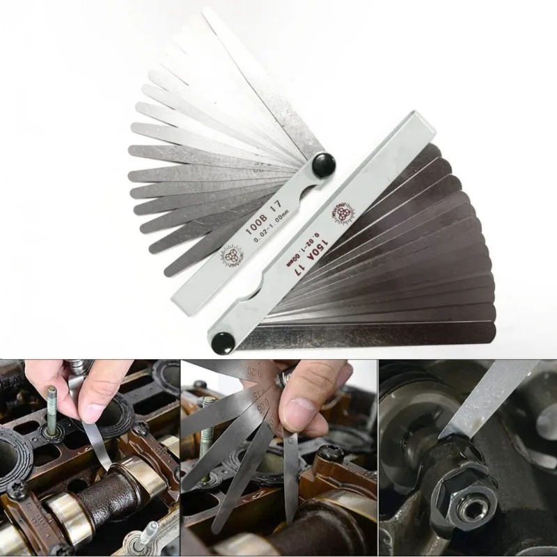 Feeler Gauges 17 Blades 0.02-1.00Mm Metric Feeler Gauge Foldable Thickness Gap Metric Filler Feeler