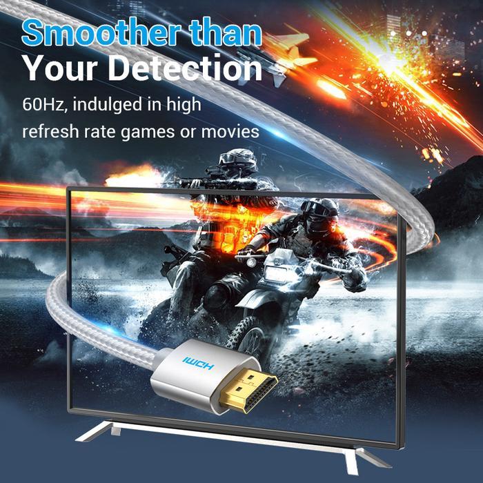 fq6n- Vention [Aab 2M] Kabel High Speed Cotton Braided Hdmi V2.0B 4K