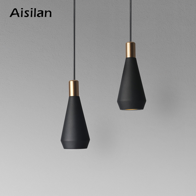Aisilan Led Modern Light Luxury Pendant Light Black Kitchen Bedroom