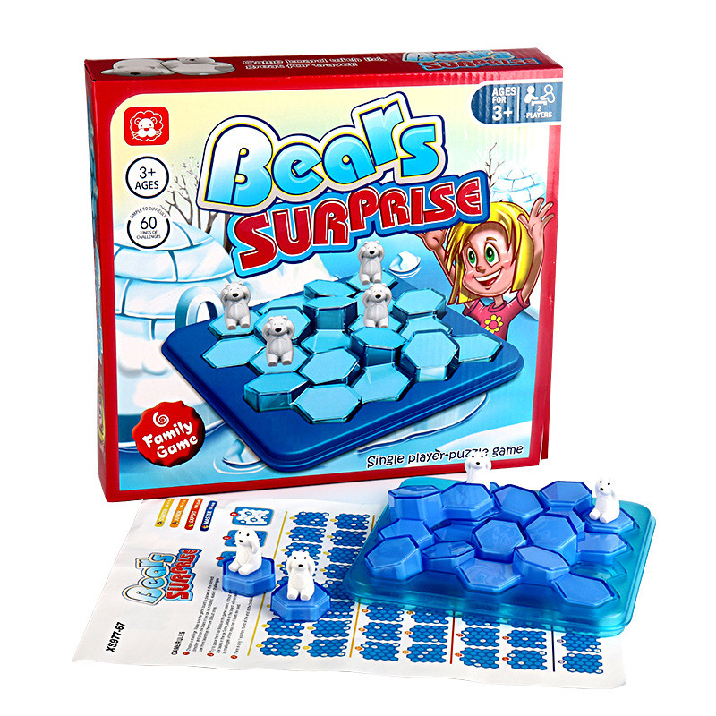 60 Challenge Bear Surprise Games Theme Puzzle Logic Thinking Training Family Party IQ Intellectual G