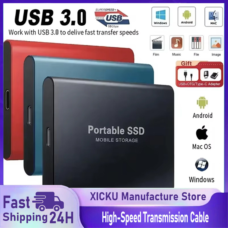 Portable SSD 16TB External Hard Drive High-speed Mobile Solid State Drive External Storage Decives
