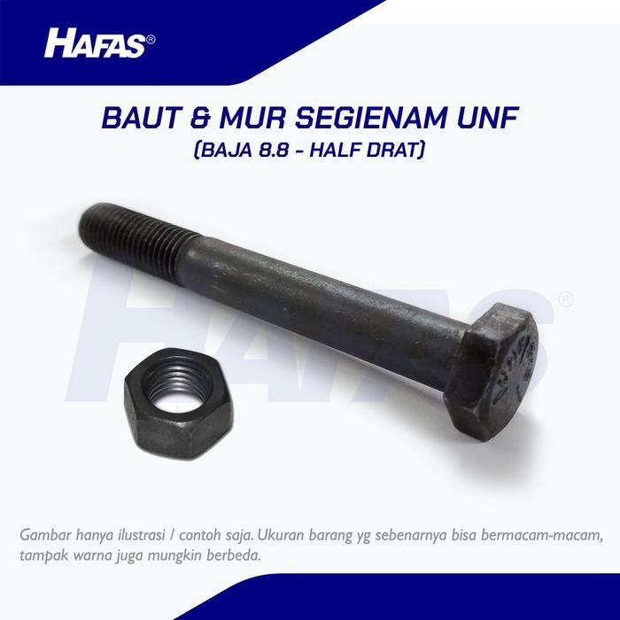 Baut Mur Baja 8.8 UNF 7/8 x 4" - 14T, HALF