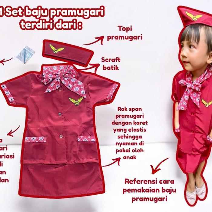 Baju Pramugari Anak + Baju Profesi + Baju Pramugari + Seragam Pramugari + Kostum Pramugari Fashion