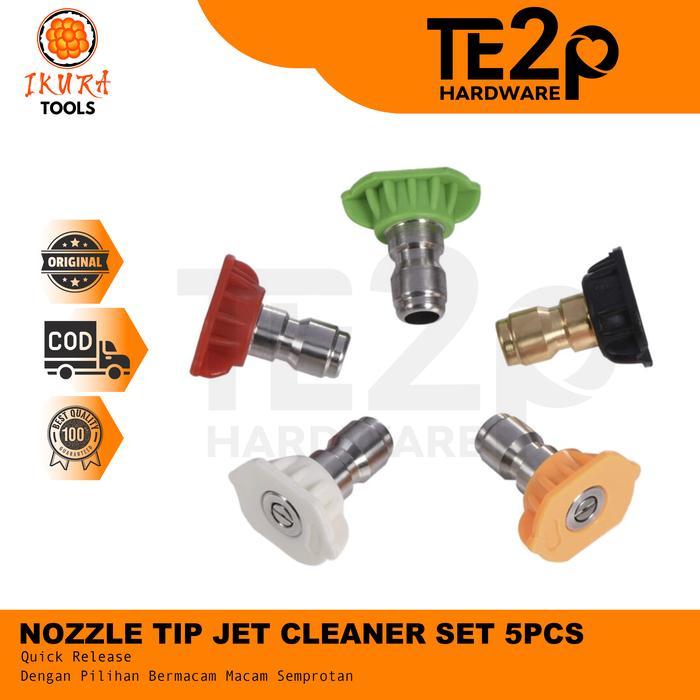 IFY (IMPORT) JET CLEANER SPRAY NOZZLE TIP SET 5PCS - NOZZLE TIP QUICK RELEASE SET TERMURAH TERLARIS