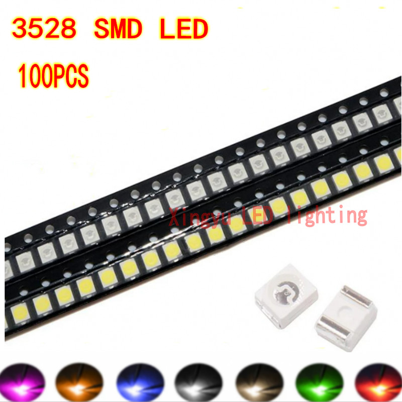 100pcs 3528 SMD chip LED 1210 chip lamp bead automobile instrument panel luminous tube white green