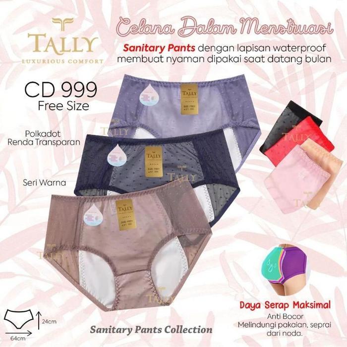 havr- Tally Cd Celana Dalam Haid Menstruasi 999 Fit Xl Bahan Renda