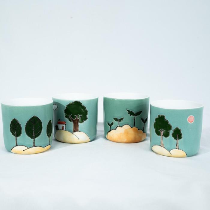 Digazsin_ Pot Tanaman Hias Pot Bunga Pot Keramik Mini Keramik Pot Lukisan