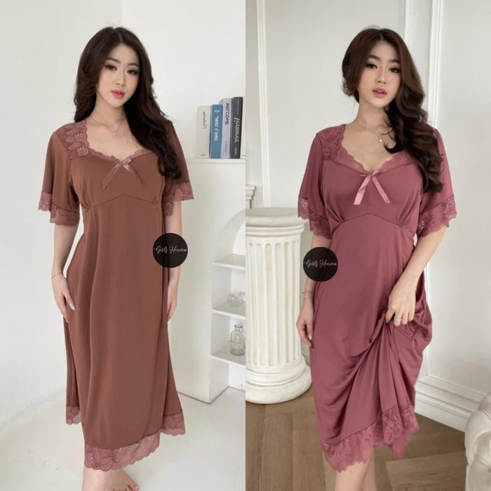 Cassie Sleepwear Dress Bisa Big Size [ Girlsheaven_id ]