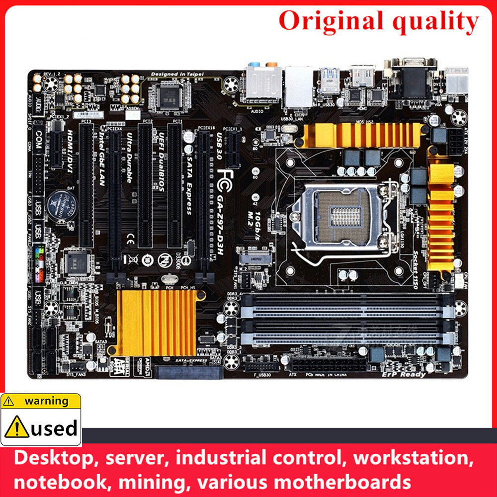For GA-Z97-D3H Z97-D3H Motherboards LGA 1150 DDR3 32GB ATX Intel Z97 Overclocking Desktop Mainboard 
