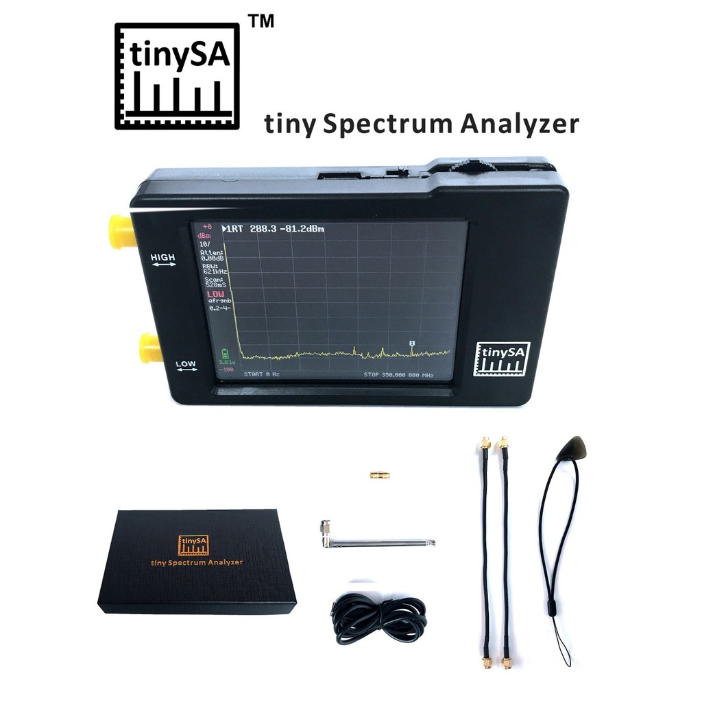 Original Hugen Version TinySA 2.8 inch Display 100kHz to 960MHz Hand held Tiny Spectrum Analyzer