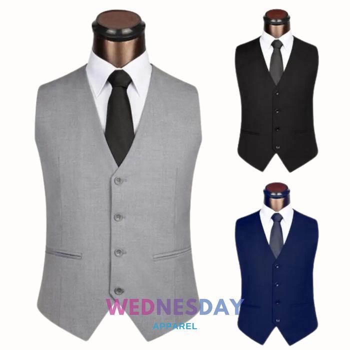 Wednesday - Jas Rompi Vest Dalaman Blazer Premium Formal Bahan Katun Drill