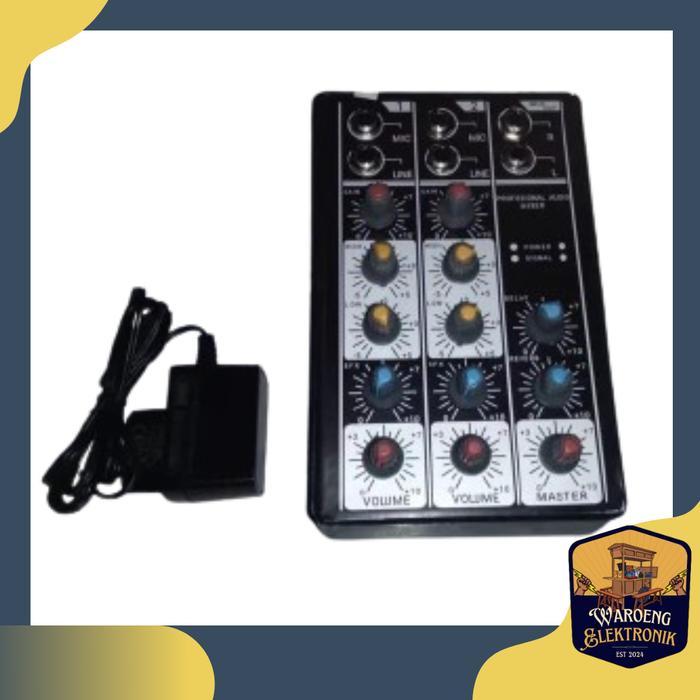 Promo Mini Mixer Audio 2 Channel Bisa Digunakan Karaoke - Black