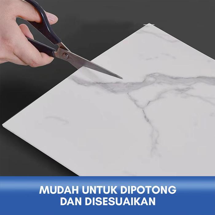 Wallpaper Dinding Vinyl Marble 30 x 60 cm 3mm / Lantai Vinyl Marbel Granit / Stiker Lemari Cabinet
