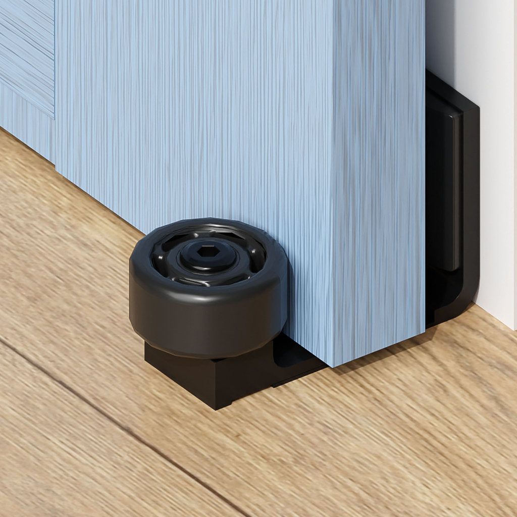 Barn Door Floor Guide Upgrade Adjustable Sliding Door Bottom Roller Guide Wall-Mounted Barn Door