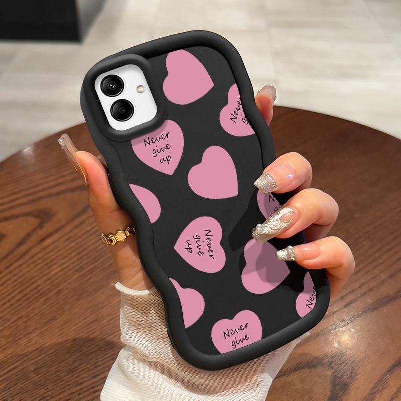 Casing Untuk Samsung A04 M04 F04 Case Pink heart Kasing Cesing lunak Kasing Macaron Kesing Silikon S