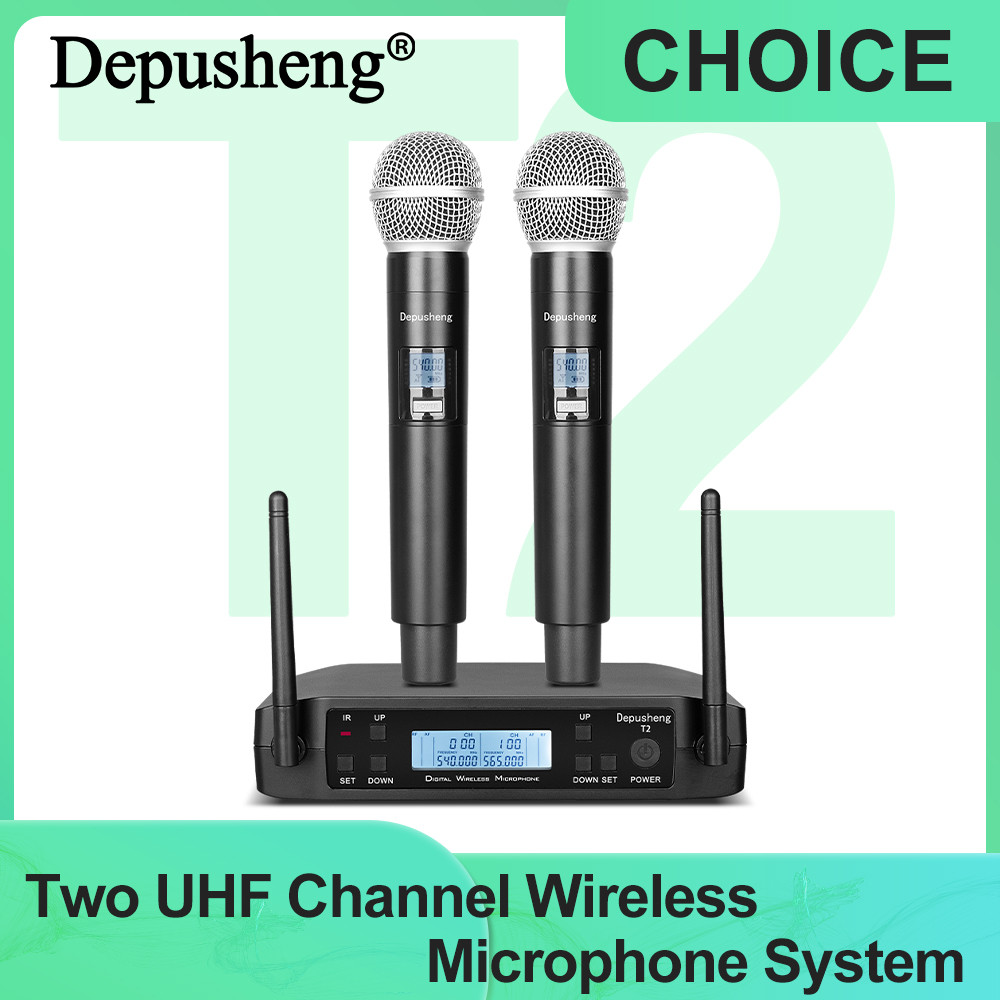 2 Uhf Channel Wireless Microphone System, Depusheng T2 Handheld Portable Karaoke Dynamic Microphone
