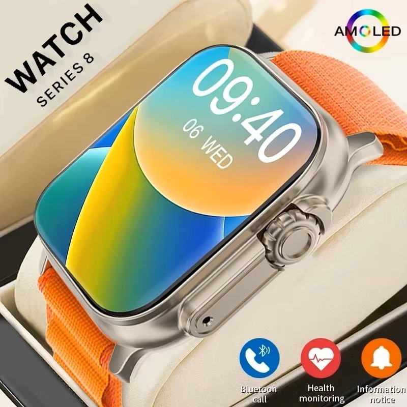 New Smartwatch Men 49Mm Series 8 2.3"Amoled Screen Nfc Compass Waterproof For Apple Watch Iwo Ultra