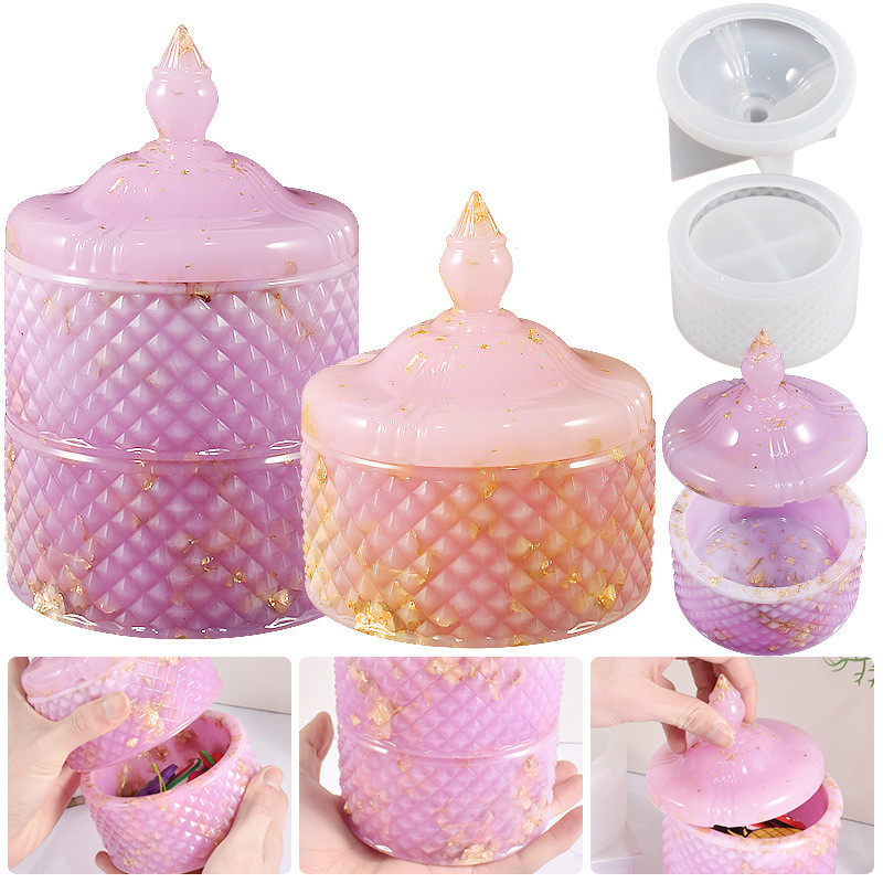 New Stackable Storage Box Resin Molds Silicone Organizer Mold For Epoxy Resin Casting Jewelry Case