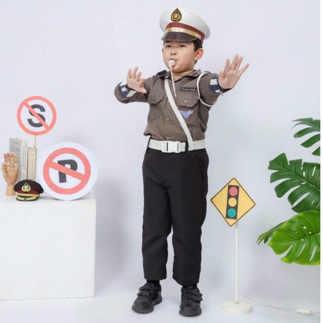 Baju Cita-Cita Polisi Anak Perempuan/Laki-Laki Lengkap