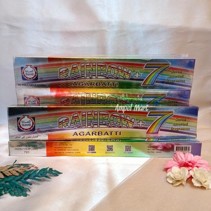 (1 LUSIN) Dupa Rainbow AGARBATTI Surrati/Surati Buhur India Stik Lidi Dupa Rainbow (12KOTAK)