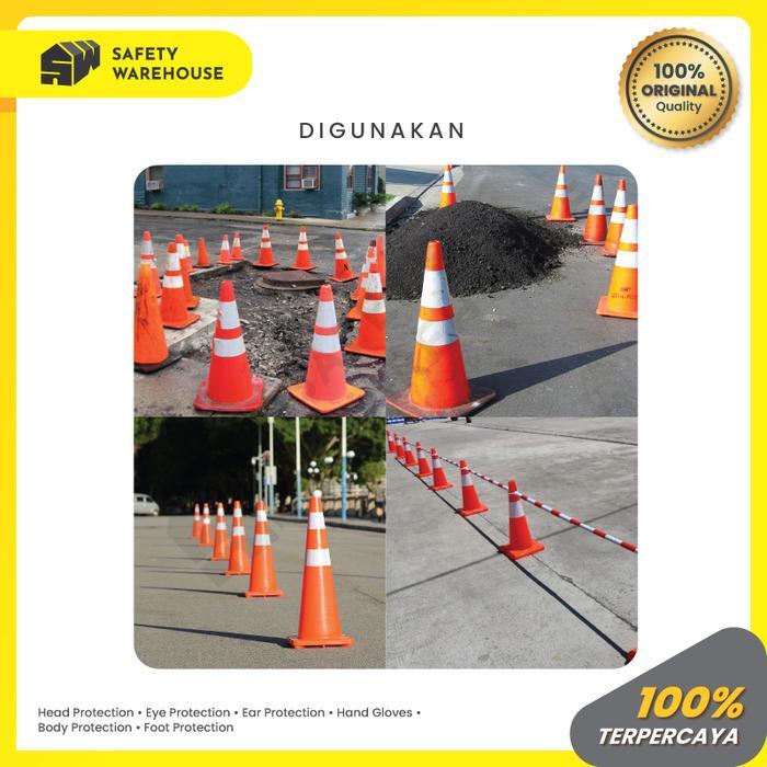 Traffic Cone Karet Rubber 70 Cm / Kerucut Lalu Lintas Gosave
