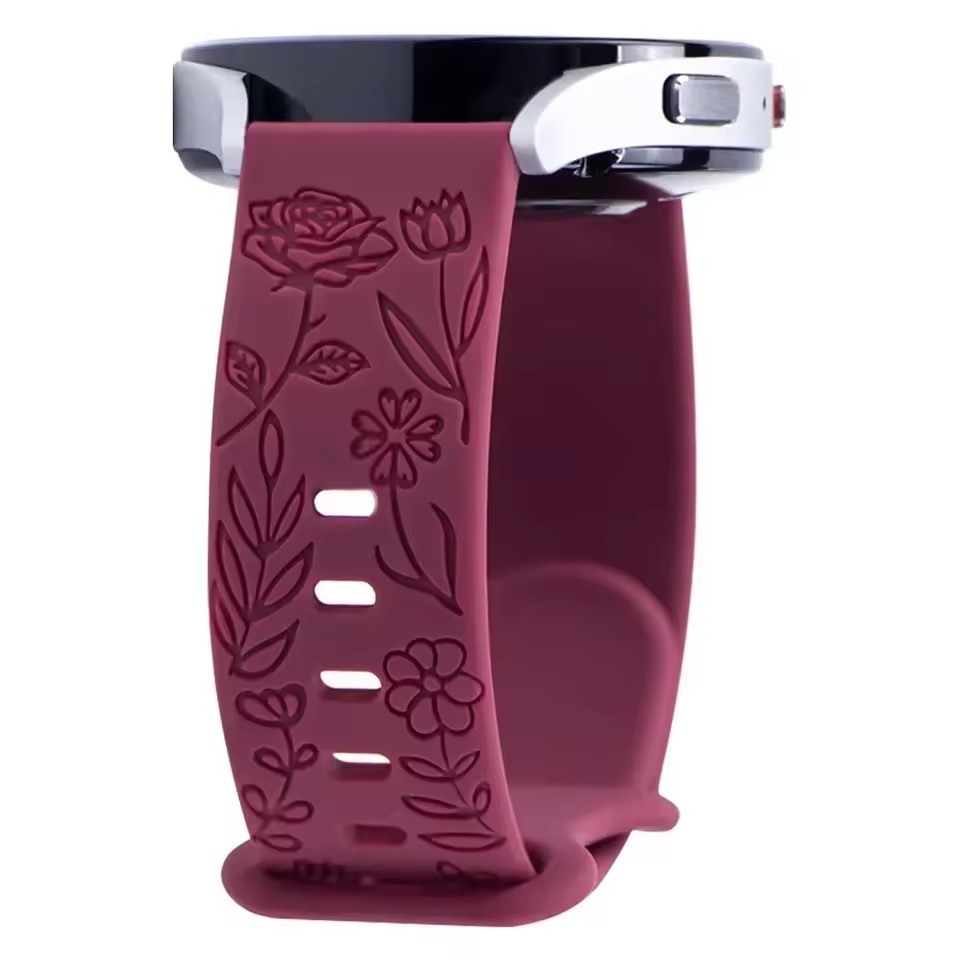 18Mm 20Mm 22Mm Rose Engrave Strap For Garmin Vivoactive 5 4 4S Replacement Bracelet Strap For Garmin