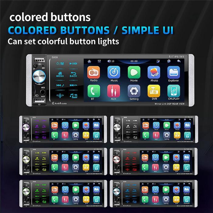 5009 Car Mp5 Player Car Radio Multimedia Player Touch Screen Audio Receiver Car Supplies