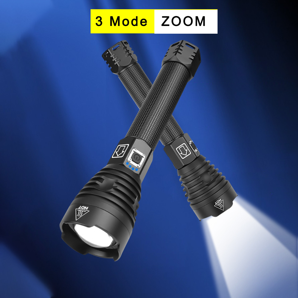 Super XHP90.3 powerful led flashlight 18650 Rechargeable tactical flashlight xhp90 usb flash light t