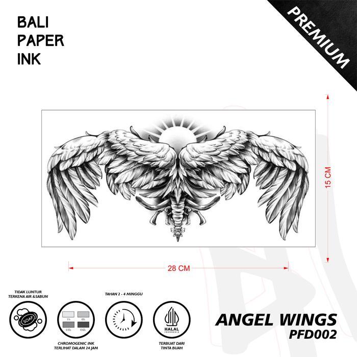 Tato Angl Wings PFD002 Premium Temporary Stiker Tato Bali Paper Ink Tatto