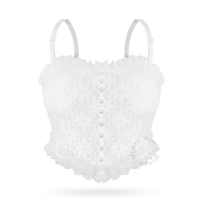 Terlaris - Wimiu Tanktop Tank top Bustier Wanita Crop Top Tengtop Tangtop Brokat Bralette Wanita