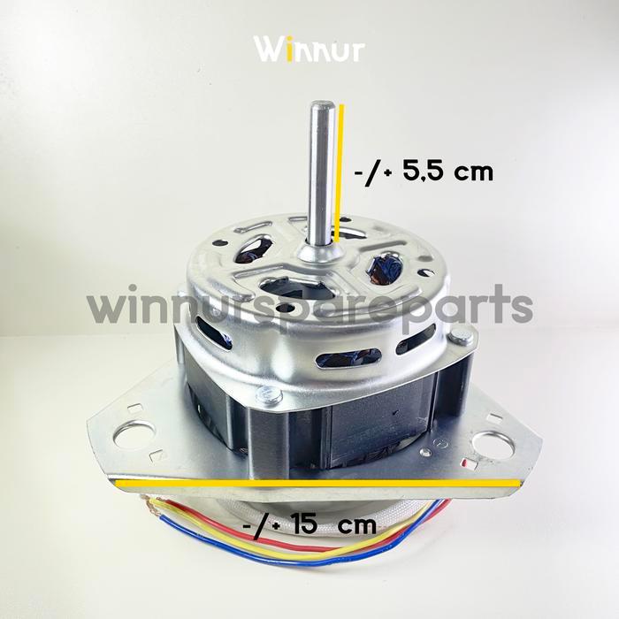 WINNUR DINAMO PENCUCI MESIN CUCI LG 7-14 KG 150 WATT AS 10MM GULUNGAN TEMBAGA FULL UNTUK 2 TABUNG