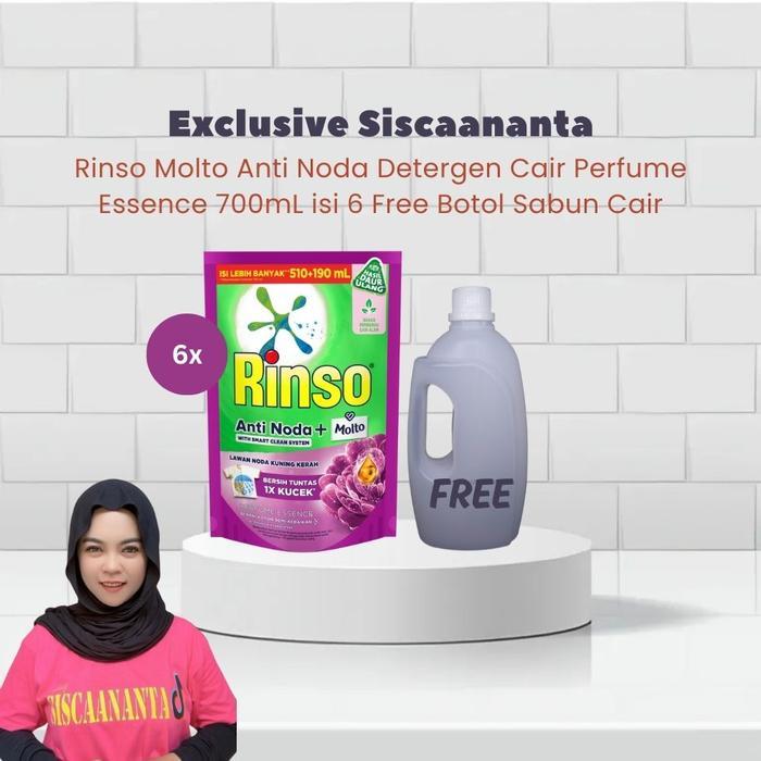 [Voucher] [EXCLUSIVE SISCAANANTA - FREE Botol Sabun Cair] Rinso Molto Anti Noda Detergen Cair