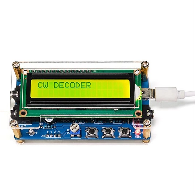 Upgraded CW Morse Code Decoder Finished +Case With Digital LCD CW Trainer Morse Code Decoder Kit