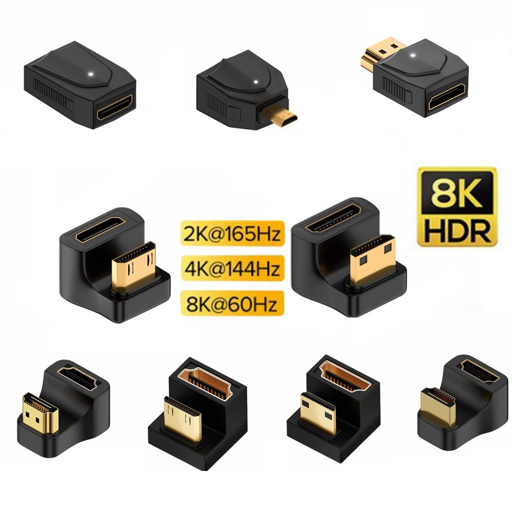360 Degree U-shaped Mini HDMI Gender Adapter 180 Micro HDMI Male to HDMI Female Angled L Converter