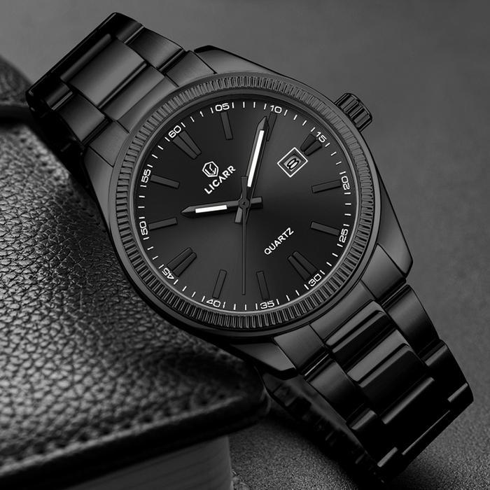 LICARR Merek Jam Tangan Pria Mewah Original Kasual Bisnis Kuarsa Jam Tangan Fashion Tanggal Tali