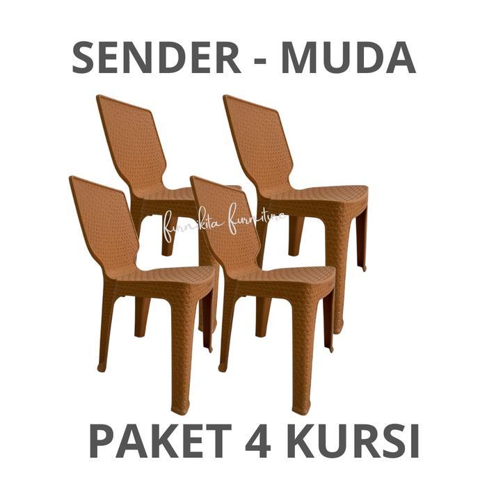 KURSI PLASTIK KURSI MAKAN ANYAM ROTAN KURSI SENDER TERAS