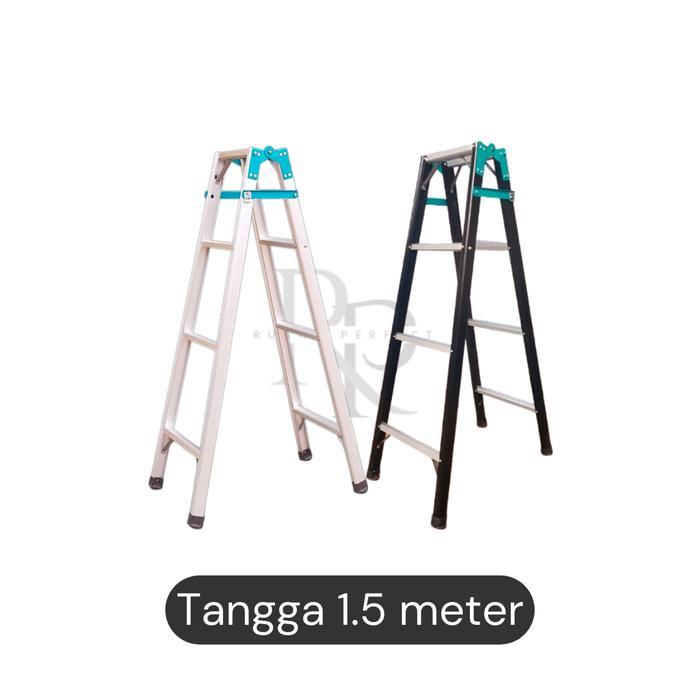 TANGGA LIPAT ALUMINIUM 3 METER SUPER TEBAL BERKUALITAS SILVER & HITAM