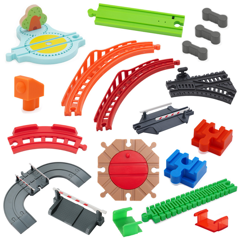 Plastic Wooden Train Track Accessories Curves Track Train Track Joint Wooden Railway Scene