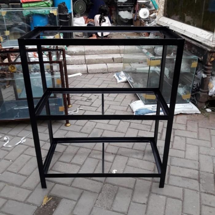rak aquarium 70x40 tinggi 110 cm besi siku 3 susun +3 lembar triplak