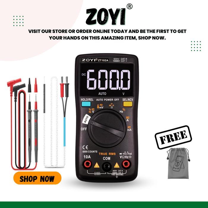 uzd6- Zoyi Zt-102A Upgrade Auto Multimeter Digital Avometer Multitester Ori
