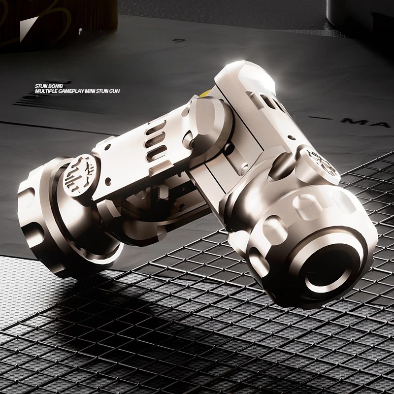 Mini Pistol Toy Gun with Ejectable Shells - Stun Grenade Fidget Spinner for Stress Relief - Cool