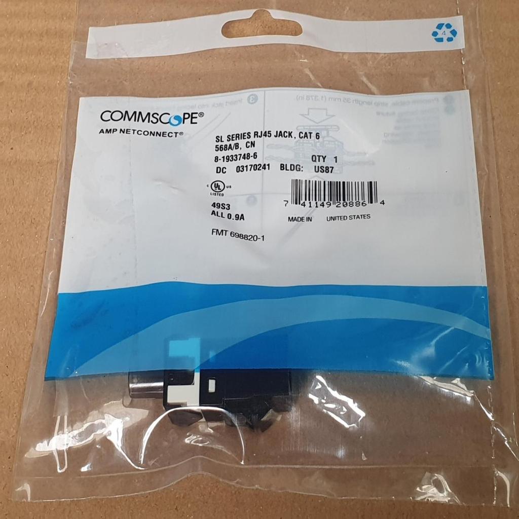 Modular jack cat 6 rj45 cat6 AMP COMMSCOPE black hitam UTP FTP