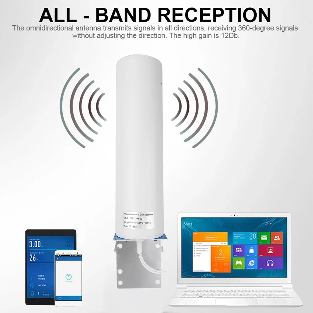 3G 4G LTE Outdoor Directional Antenna 360 All-Band Booster Long Range Omni Signal Repeater for