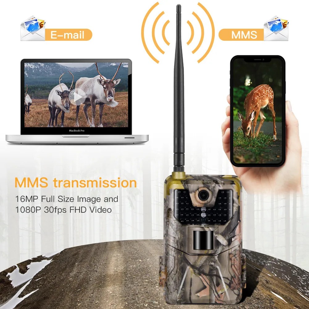 2G Mms Smtp Trail Camera Email Wildlife Hunting Cameras Cellular Wireless 20Mp 1080P Night Vision