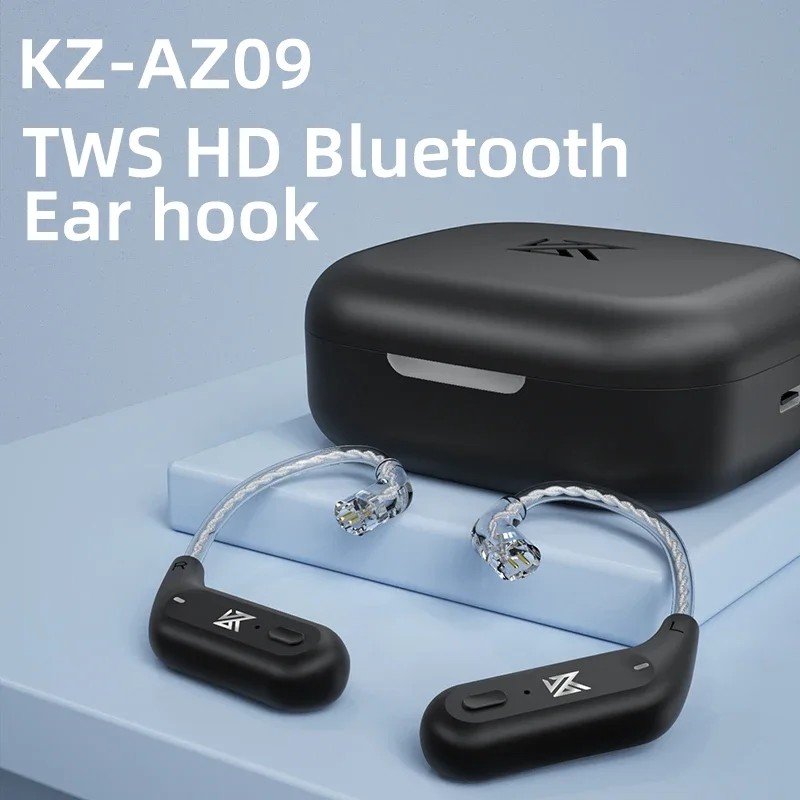 Kz Az09 Hd Bluetooth Wireless Earphones Upgrade Wire Ear Hook Hifi Headset Cable With Charging Case